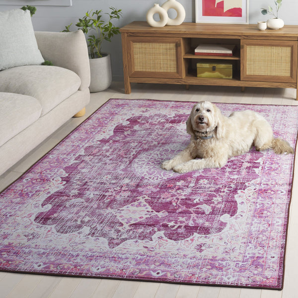 Safavieh Tucson Area Rug - Power Loomed Comfort With Slip Resistance & Washable Durability For Modern Homes Fuchsia ,Purple Polyester Pile Tsn206p-5