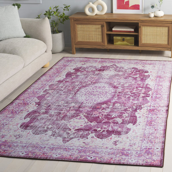 Safavieh Tucson Area Rug - Power Loomed Comfort With Slip Resistance & Washable Durability For Modern Homes Fuchsia ,Purple Polyester Pile Tsn206p-5