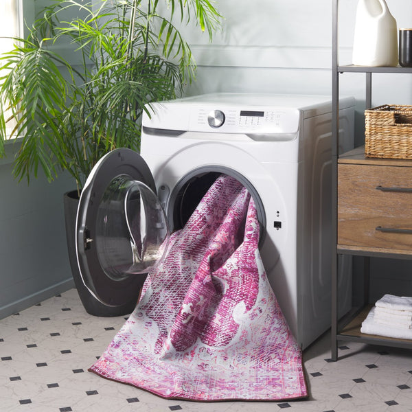 Safavieh Tucson Luxurious Machine Washable Area Rug - Elegant Slip-resistant Design For Timeless Style Fuchsia ,Purple Polyester Pile Tsn206p-6