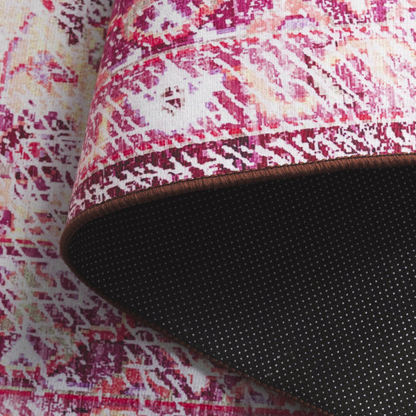 Safavieh Tucson Area Rug - Power Loomed Comfort With Slip Resistance & Washable Durability For Modern Homes Burgundy ,Pink Polyester Pile Tsn206q-5