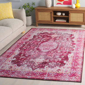 Safavieh Tucson Luxurious Machine Washable Area Rug - Elegant Slip-resistant Design For Timeless Style Burgundy ,Pink Polyester Pile Tsn206q-28
