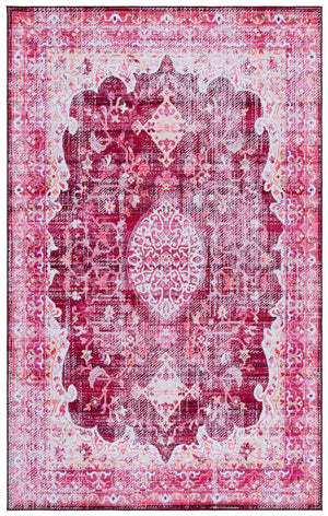 Safavieh Tucson Area Rug - Power Loomed Comfort With Slip Resistance & Washable Durability For Modern Homes Burgundy ,Pink Polyester Pile Tsn206q-5