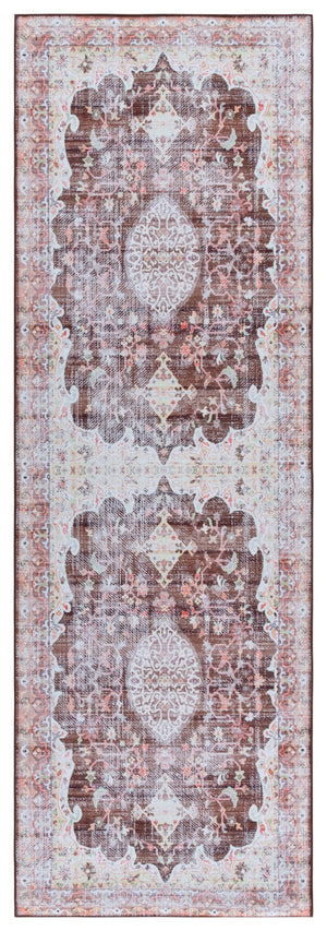 Safavieh Tucson Luxurious Machine Washable Area Rug - Elegant Slip-resistant Design For Timeless Style Brown ,Gold Polyester Pile Tsn206t-8