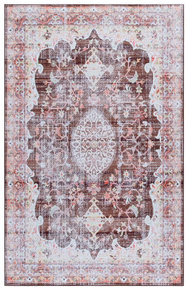 Safavieh Tucson Area Rug - Power Loomed Comfort With Slip Resistance & Washable Durability For Modern Homes Brown ,Gold Polyester Pile Tsn206t-5