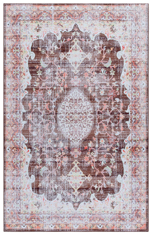 Safavieh Tucson Luxurious Machine Washable Area Rug - Elegant Slip-resistant Design For Timeless Style Brown ,Gold Polyester Pile Tsn206t-8