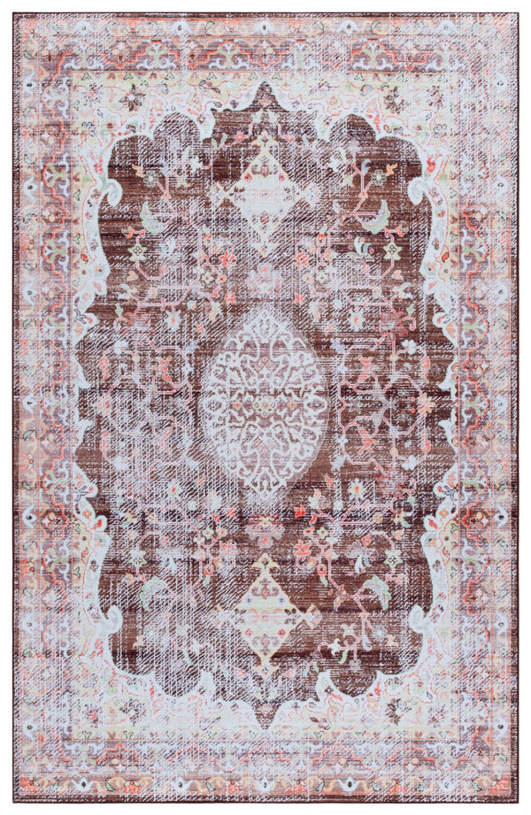 Safavieh Tucson Luxurious Machine Washable Area Rug - Elegant Slip-resistant Design For Timeless Style Brown ,Gold Polyester Pile Tsn206t-8