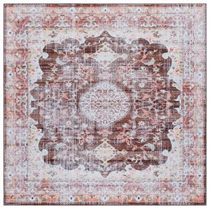 Safavieh Tucson Area Rug - Power Loomed Comfort With Slip Resistance & Washable Durability For Modern Homes Brown ,Gold Polyester Pile Tsn206t-6sq