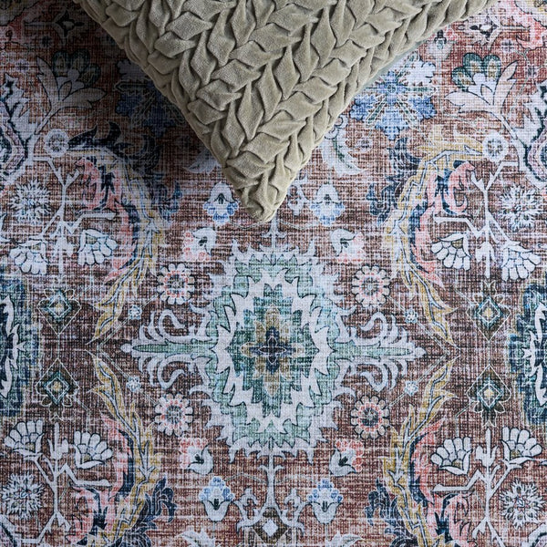 Safavieh Tucson 221t Copper & Olive Area Rug - Elegant 5x8 Ft, Washable, Slip-resistant, Timeless Charm! Copper ,Olive Polyester Tsn221t-5