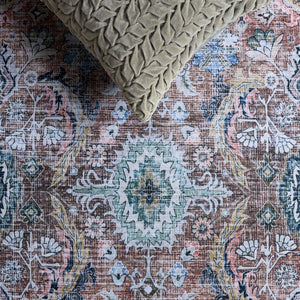 Safavieh Tucson Elegant Traditional Runner Rug - Durable Polyester, Washable, Slip-resistant For Home Decor Copper ,Olive Polyester Tsn221t-4