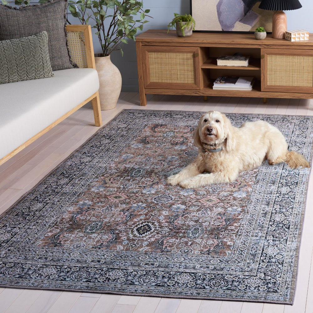 Safavieh Tucson Elegant Traditional Runner Rug - Durable Polyester, Washable, Slip-resistant For Home Decor Copper ,Olive Polyester Tsn221t-4