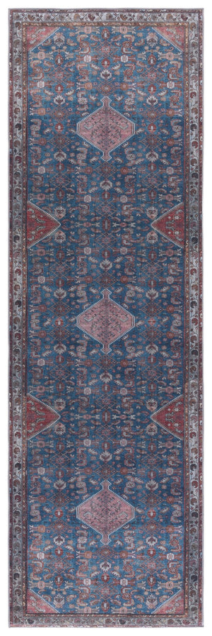 Safavieh Tucson Area Rug – Elegant Polyester Design For Warmth And Style In Any Home Decor, Washable & Slip Resistant Blue ,Rust Polyester Pile Tsn228l-4