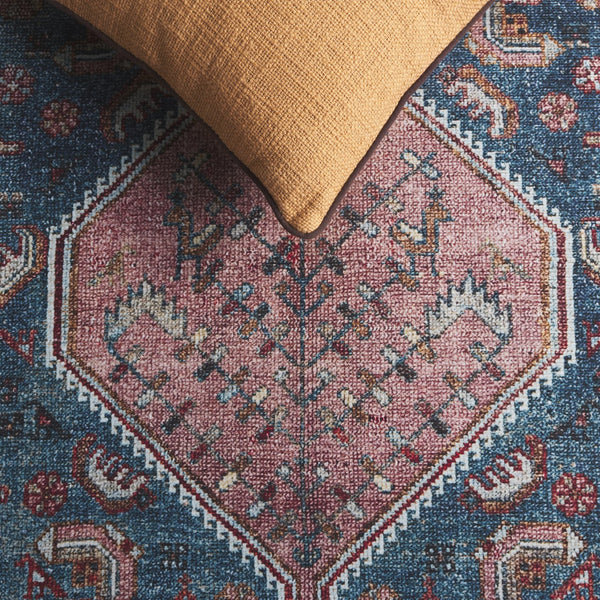 Safavieh Tucson Elegant Runner Rug For Hallway - Timeless Design With Washable, Slip-resistant Backing Blue ,Rust Polyester Pile Tsn228l-5