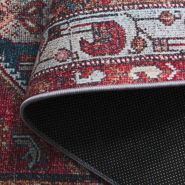 Safavieh Tucson Area Rug – Elegant Polyester Design For Warmth And Style In Any Home Decor, Washable & Slip Resistant Blue ,Rust Polyester Pile Tsn228l-4