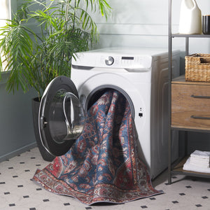 Safavieh Tucson Area Rug – Elegant Polyester Design For Warmth And Style In Any Home Decor, Washable & Slip Resistant Blue ,Rust Polyester Pile Tsn228l-4