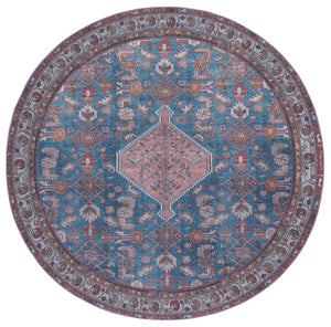 Safavieh Tucson Area Rug – Elegant Polyester Design For Warmth And Style In Any Home Decor, Washable & Slip Resistant Blue ,Rust Polyester Pile Tsn228l-4