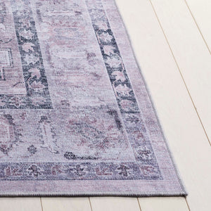 Safavieh Tucson Traditional Area Rug - Elegant Slip-resistant Runner For Hallways, Washable & Durable Design Grey ,Light Fuchsia Polyester Pile Tsn230f-5
