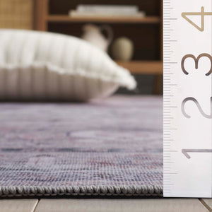 Safavieh Tucson Traditional Area Rug - Elegant Slip-resistant Runner For Hallways, Washable & Durable Design Grey ,Light Fuchsia Polyester Pile Tsn230f-5