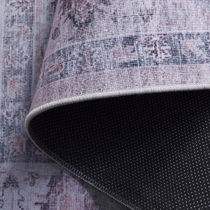 Safavieh Tucson Traditional Area Rug - Elegant Slip-resistant Runner For Hallways, Washable & Durable Design Grey ,Light Fuchsia Polyester Pile Tsn230f-5