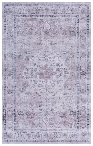 Safavieh Tucson Traditional Area Rug - Elegant Slip-resistant Runner For Hallways, Washable & Durable Design Grey ,Light Fuchsia Polyester Pile Tsn230f-5