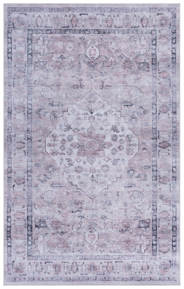 Safavieh Tucson Area Rug - Elegant Power Loomed Design With Timeless Appeal For Stylish Home Décor Grey ,Light Fuchsia Polyester Pile Tsn230f-8