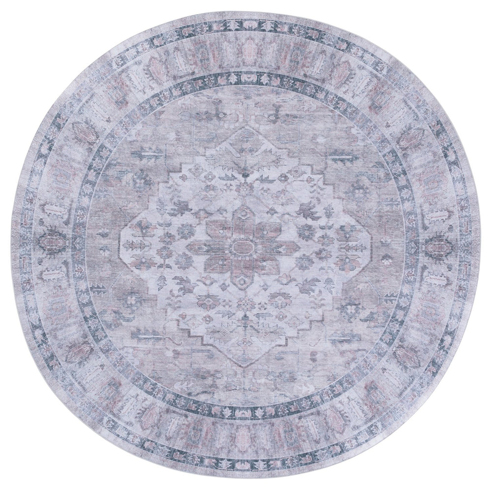 Safavieh Tucson Traditional Area Rug - Elegant Slip-resistant Runner For Hallways, Washable & Durable Design Grey ,Light Fuchsia Polyester Pile Tsn230f-6r