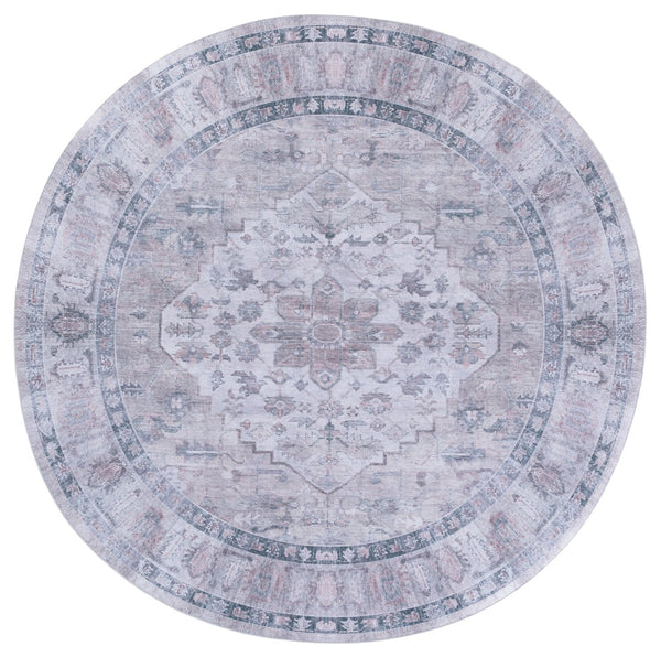 Safavieh Tucson Traditional Area Rug - Elegant Slip-resistant Runner For Hallways, Washable & Durable Design Grey ,Light Fuchsia Polyester Pile Tsn230f-6r