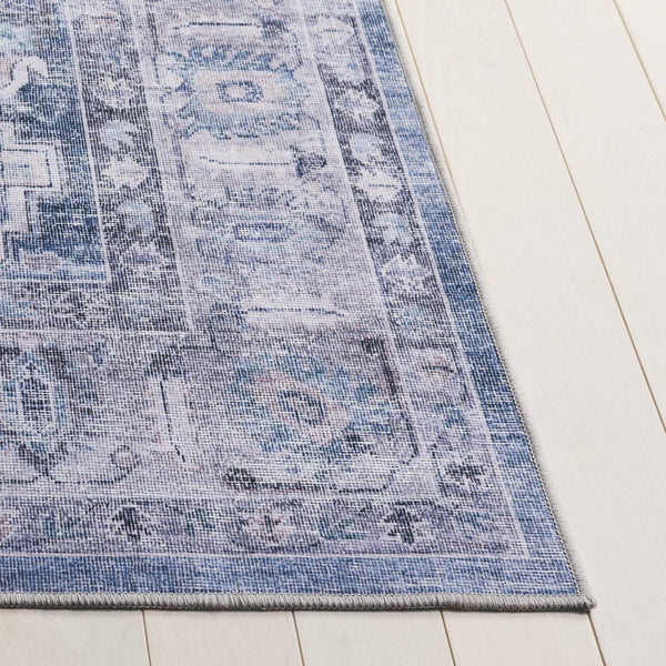 Safavieh Tucson Runner Rug - Stylish Power Loomed Design, Durable Polyester, Washable & Slip Resistant Elegance Blue ,Grey Polyester Pile Tsn231m-5