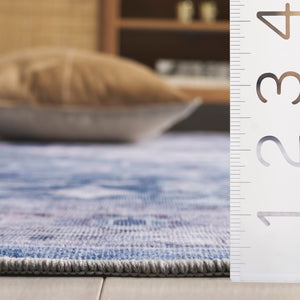 Safavieh Tucson Charming Area Rug With Soft Polyester Pile, Traditional Style, And Washable Design For Homes Blue ,Grey Polyester Pile Tsn231m-4