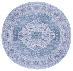 Safavieh Tucson Charming Area Rug With Soft Polyester Pile, Traditional Style, And Washable Design For Homes Blue ,Grey Polyester Pile Tsn231m-4