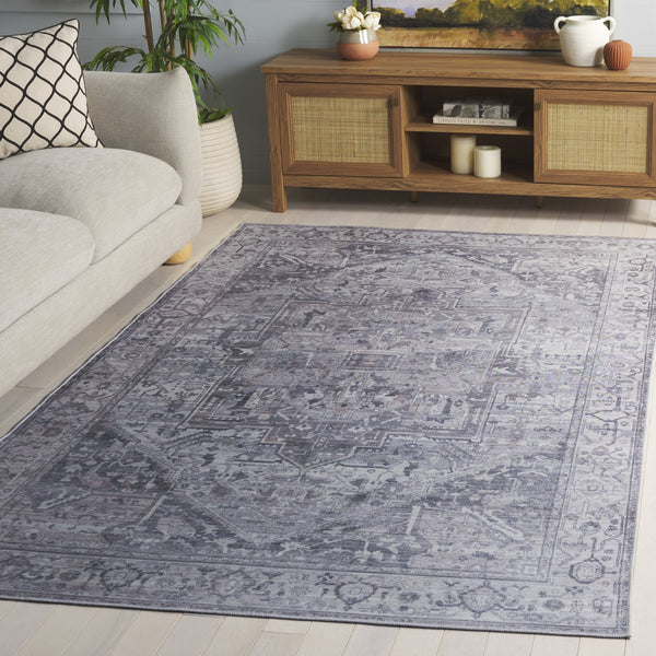 Safavieh Tucson Area Rug Runner - Elegant Power Loomed Design For Hallways, Washable & Slip Resistant Comfort Grey ,Light Grey Polyester Pile Tsn232f-5