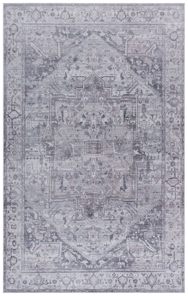 Safavieh Tucson Area Rug Runner - Elegant Power Loomed Design For Hallways, Washable & Slip Resistant Comfort Grey ,Light Grey Polyester Pile Tsn232f-5