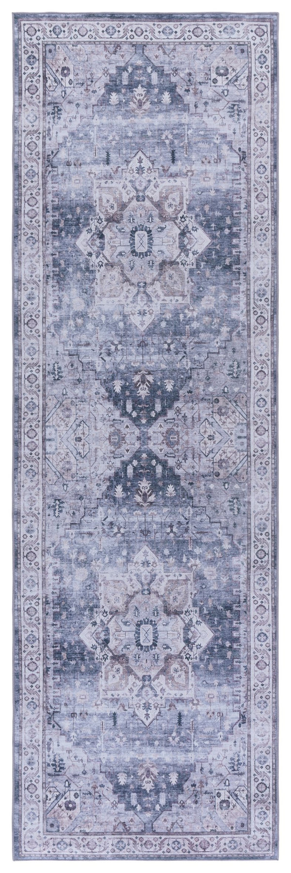Safavieh Tucson Elegant Area Rug - Stylish Runner With Traditional Design, Durable Comfort & Easy Care Grey ,Light Purple Polyester Pile Tsn233f-28