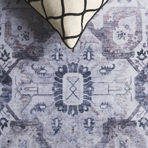 Safavieh Tucson Elegant Area Rug - Stylish Runner With Traditional Design, Durable Comfort & Easy Care Grey ,Light Purple Polyester Pile Tsn233f-5