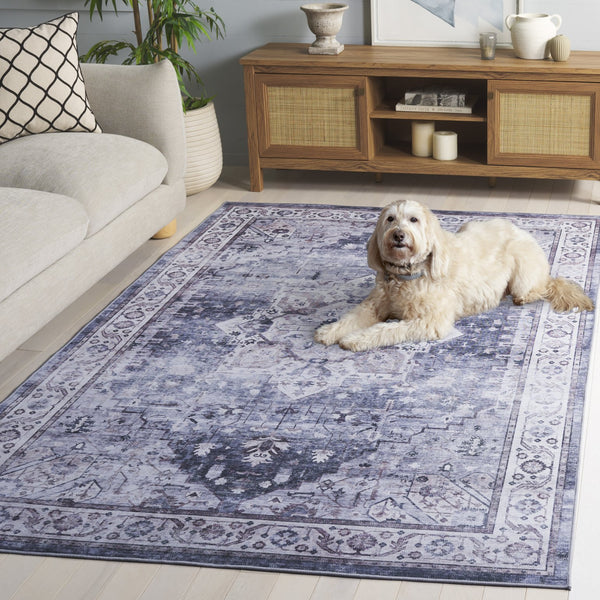 Safavieh Tucson Elegant Area Rug - Stylish Runner With Traditional Design, Durable Comfort & Easy Care Grey ,Light Purple Polyester Pile Tsn233f-5