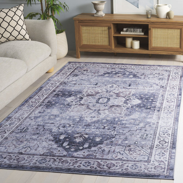 Safavieh Tucson Elegant Area Rug - Stylish Runner With Traditional Design, Durable Comfort & Easy Care Grey ,Light Purple Polyester Pile Tsn233f-5