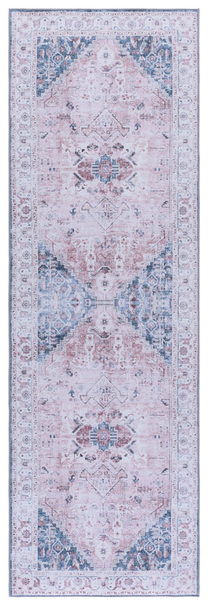 Safavieh Tucson Area Rug: Elegant Polyester Design, Washable & Slip-resistant For Cozy Living Spaces Light Pink ,Blue Polyester Pile Tsn234u-6