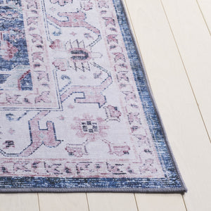 Safavieh Tucson Elegant Runner Rug For Hallways - Soft Durable Polyester, Traditional Style, Washable Safety Light Pink ,Blue Polyester Pile Tsn234u-5