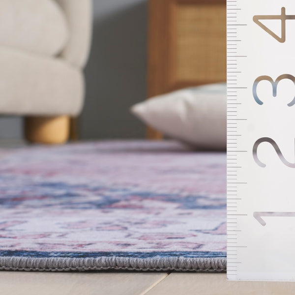 Safavieh Tucson Area Rug: Elegant Polyester Design, Washable & Slip-resistant For Cozy Living Spaces Light Pink ,Blue Polyester Pile Tsn234u-6