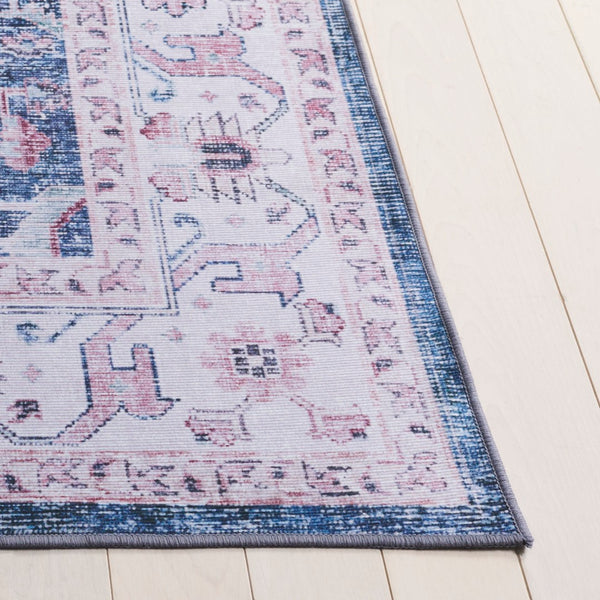 Safavieh Tucson Area Rug: Elegant Polyester Design, Washable & Slip-resistant For Cozy Living Spaces Light Pink ,Blue Polyester Pile Tsn234u-6