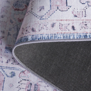 Safavieh Tucson Elegant Runner Rug For Hallways - Soft Durable Polyester, Traditional Style, Washable Safety Light Pink ,Blue Polyester Pile Tsn234u-5