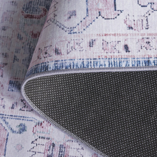 Safavieh Tucson Elegant Runner Rug For Hallways - Soft Durable Polyester, Traditional Style, Washable Safety Light Pink ,Blue Polyester Pile Tsn234u-5