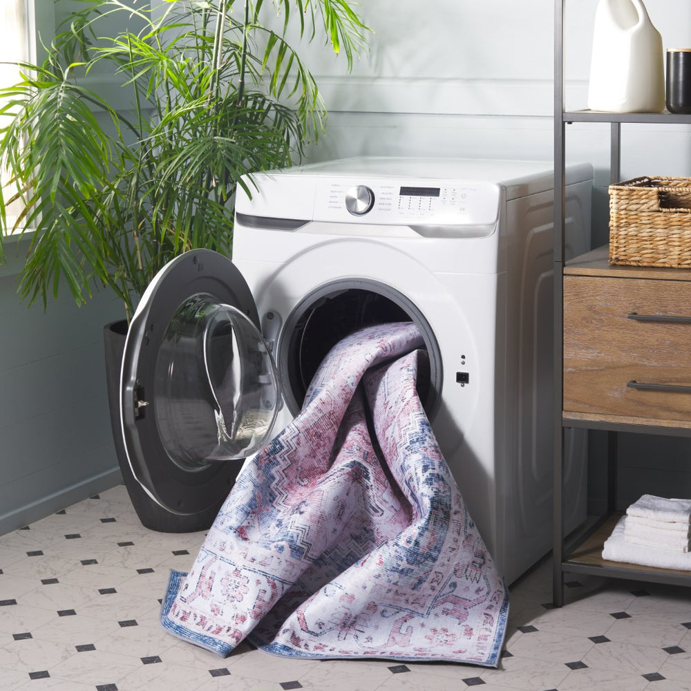 Safavieh Tucson Area Rug: Elegant Polyester Design, Washable & Slip-resistant For Cozy Living Spaces Light Pink ,Blue Polyester Pile Tsn234u-6