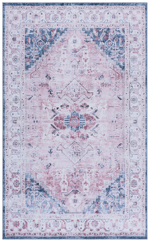 Safavieh Tucson Area Rug: Elegant Polyester Design, Washable & Slip-resistant For Cozy Living Spaces Light Pink ,Blue Polyester Pile Tsn234u-6