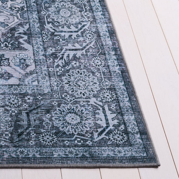 Safavieh Tucson Elegant Grey & Green Area Rug – Soft Polyester 5' X 8' For High Traffic Spaces, Washable Design Grey ,Grey Polyester Tsn237f-5