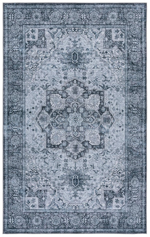 Safavieh Tucson Elegant Grey & Green Area Rug – Soft Polyester 5' X 8' For High Traffic Spaces, Washable Design Grey ,Grey Polyester Tsn237f-5