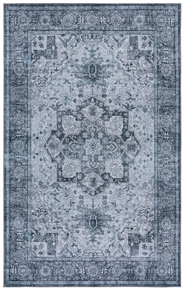 Safavieh Tucson Elegant Grey & Green Area Rug – Soft Polyester 5' X 8' For High Traffic Spaces, Washable Design Grey ,Grey Polyester Tsn237f-5