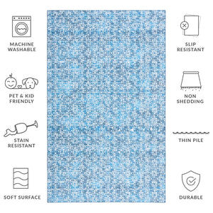 Safavieh Tucson 901 Power Loomed Modern Rug Blue / Grey 5' x 8'
