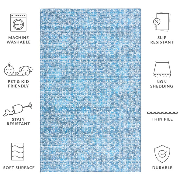 Safavieh Tucson 901 Power Loomed Modern Rug Blue / Grey 5' x 8'