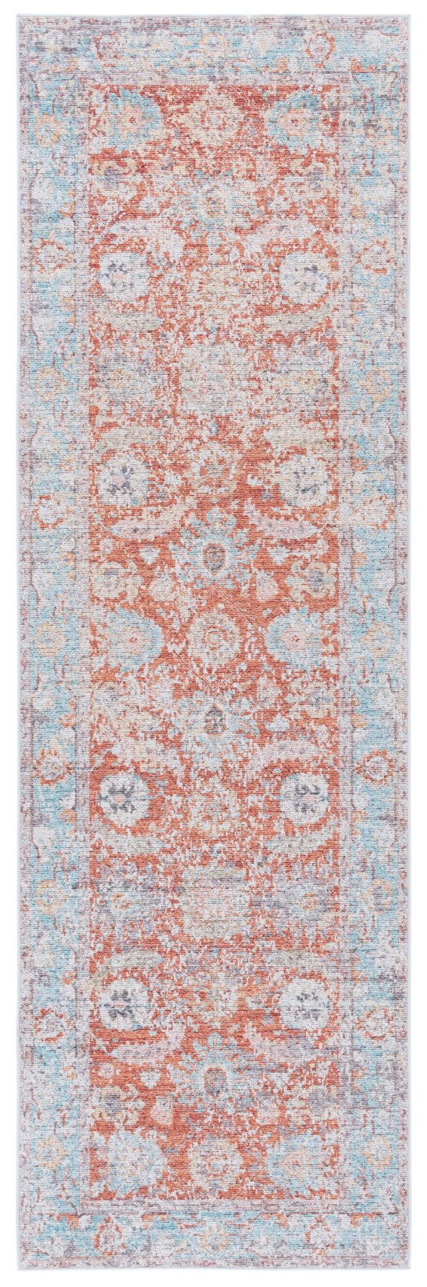 Safavieh Tucson 908 Power Loomed Traditional Rug Turquoise / Rust 2'-6" x 8'