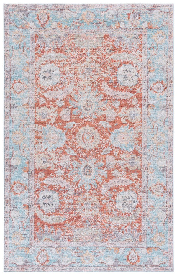 Safavieh Tucson 908 Power Loomed Traditional Rug Turquoise / Rust 5' x 8'